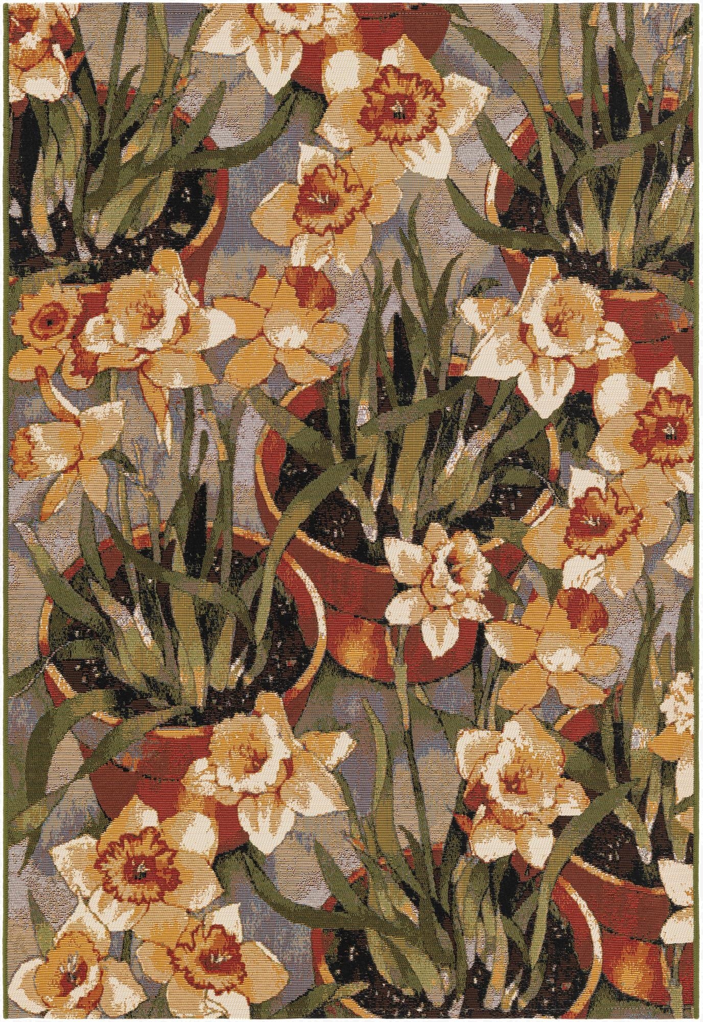 4' x 6'  Washable Botanical Indoor / Outdoor Rug