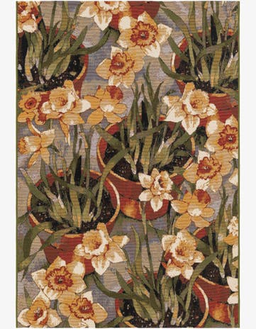 4' x 6' Easy-Clean Botanical Indoor / Outdoor Rug