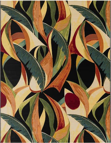 Easy-Clean Botanical Indoor / Outdoor Rug