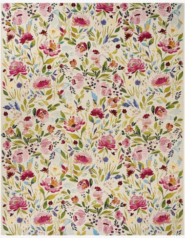 Easy-Clean Botanical Indoor / Outdoor Rug