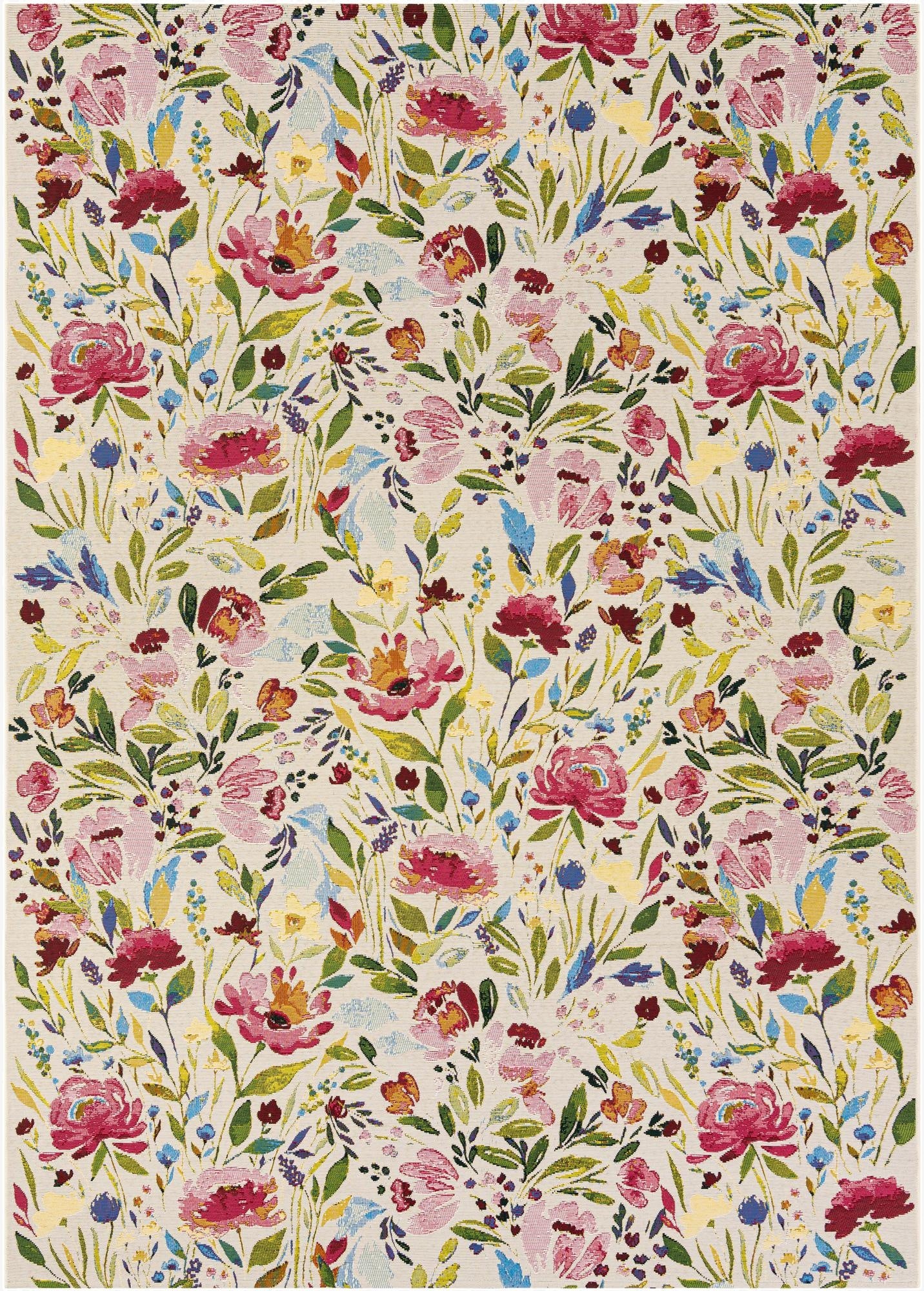 Primary image 7' x 10'  Washable Botanical Indoor / Outdoor Rug