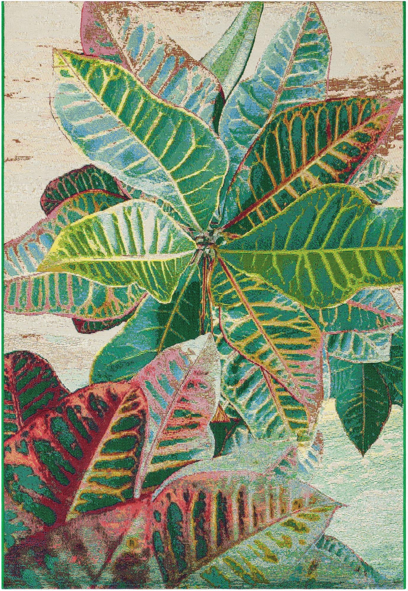 4' x 6'  Washable Botanical Indoor / Outdoor Rug