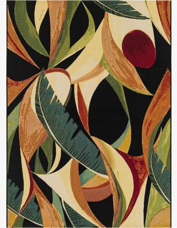 Easy-Clean Botanical Indoor / Outdoor Rug