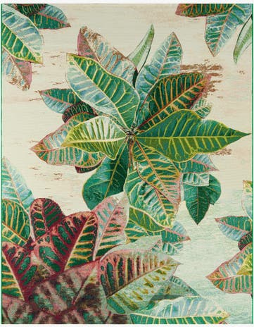 7' 10 x 10' Easy-Clean Botanical Indoor / Outdoor Rug