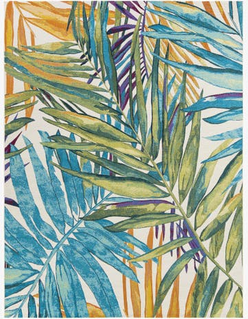 7' 10 x 10' Easy-Clean Botanical Indoor / Outdoor Rug