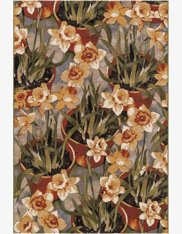 Easy-Clean Botanical Indoor / Outdoor Rug