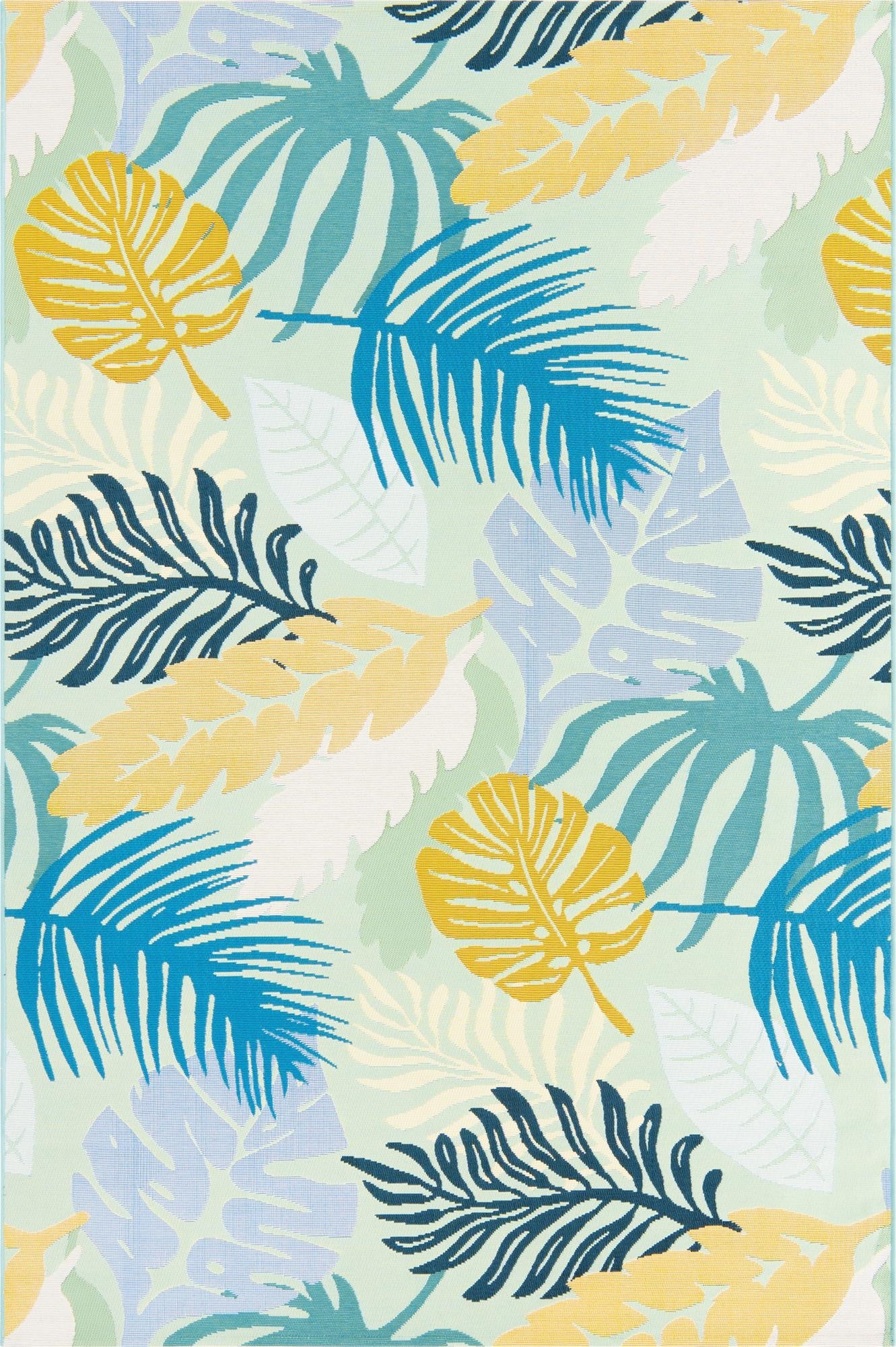 Primary image 5' 3 x 8'  Washable Botanical Indoor / Outdoor Rug