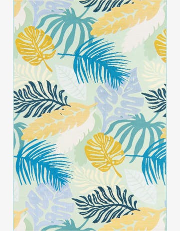 5' 3 x 8' Easy-Clean Botanical Indoor / Outdoor Rug