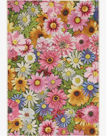 Easy-Clean Botanical Indoor / Outdoor Rug
