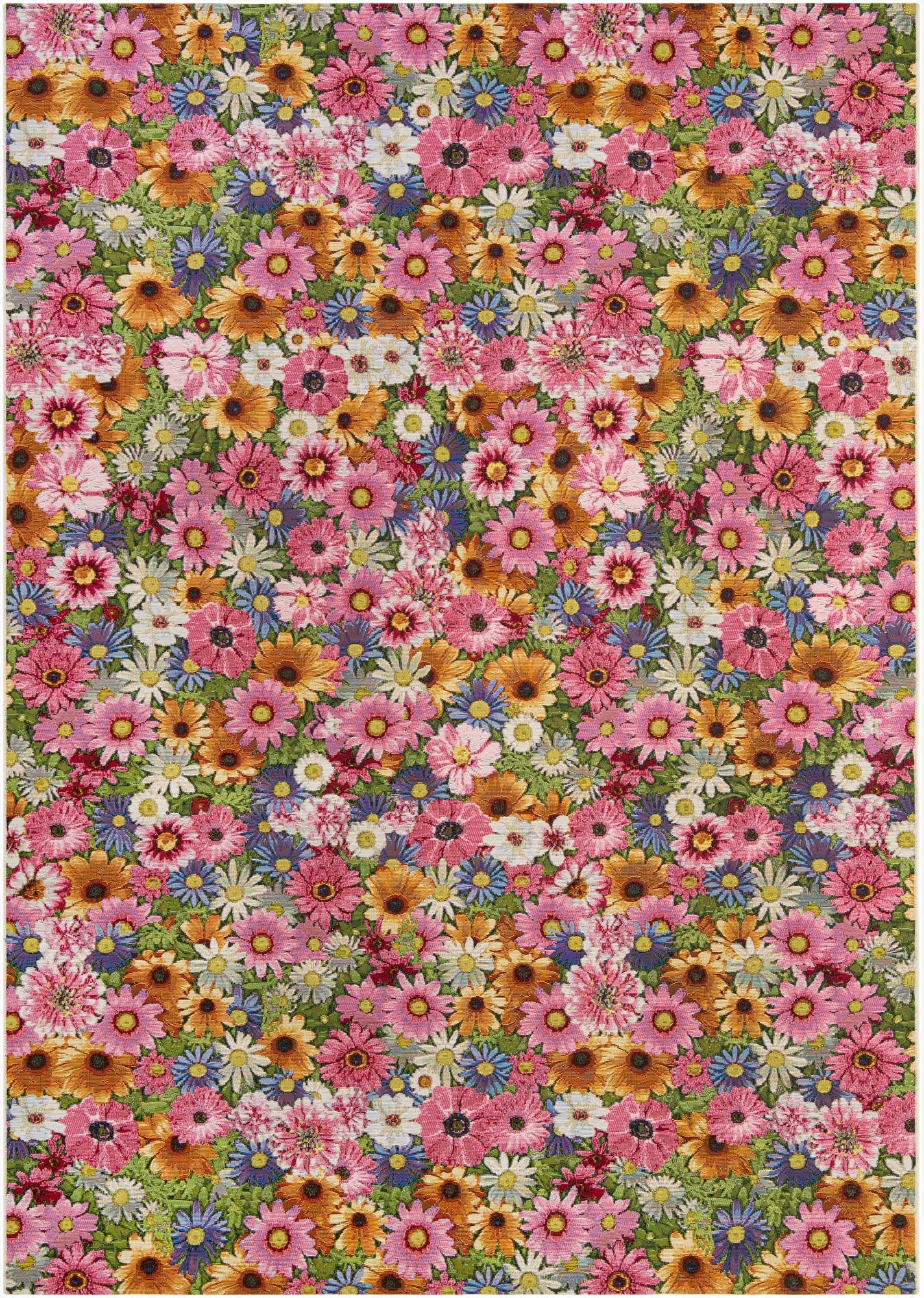 Primary image 7' 10 x 11'  Washable Botanical Indoor / Outdoor Rug