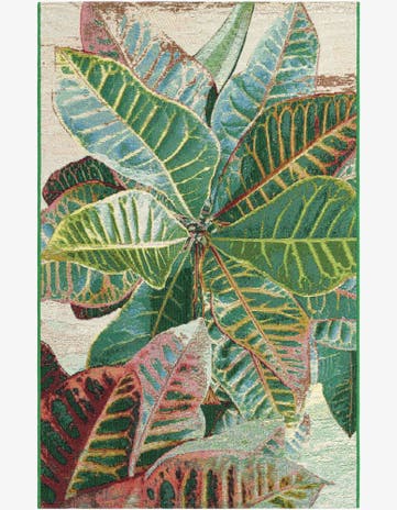 3' 3 x 5' 3 Easy-Clean Botanical Indoor / Outdoor Rug