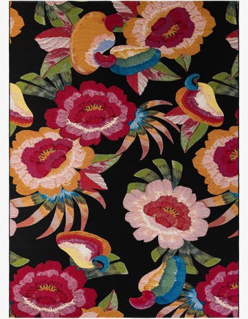 Easy-Clean Botanical Indoor / Outdoor Rug