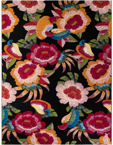 10' x 13' Easy-Clean Botanical Indoor / Outdoor Rug