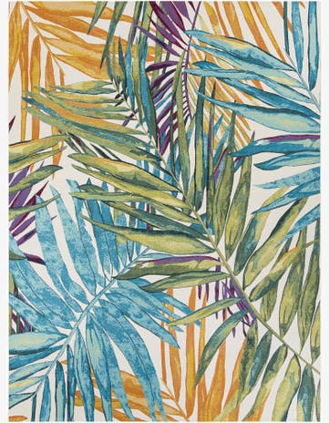 9' x 12' Easy-Clean Botanical Indoor / Outdoor Rug