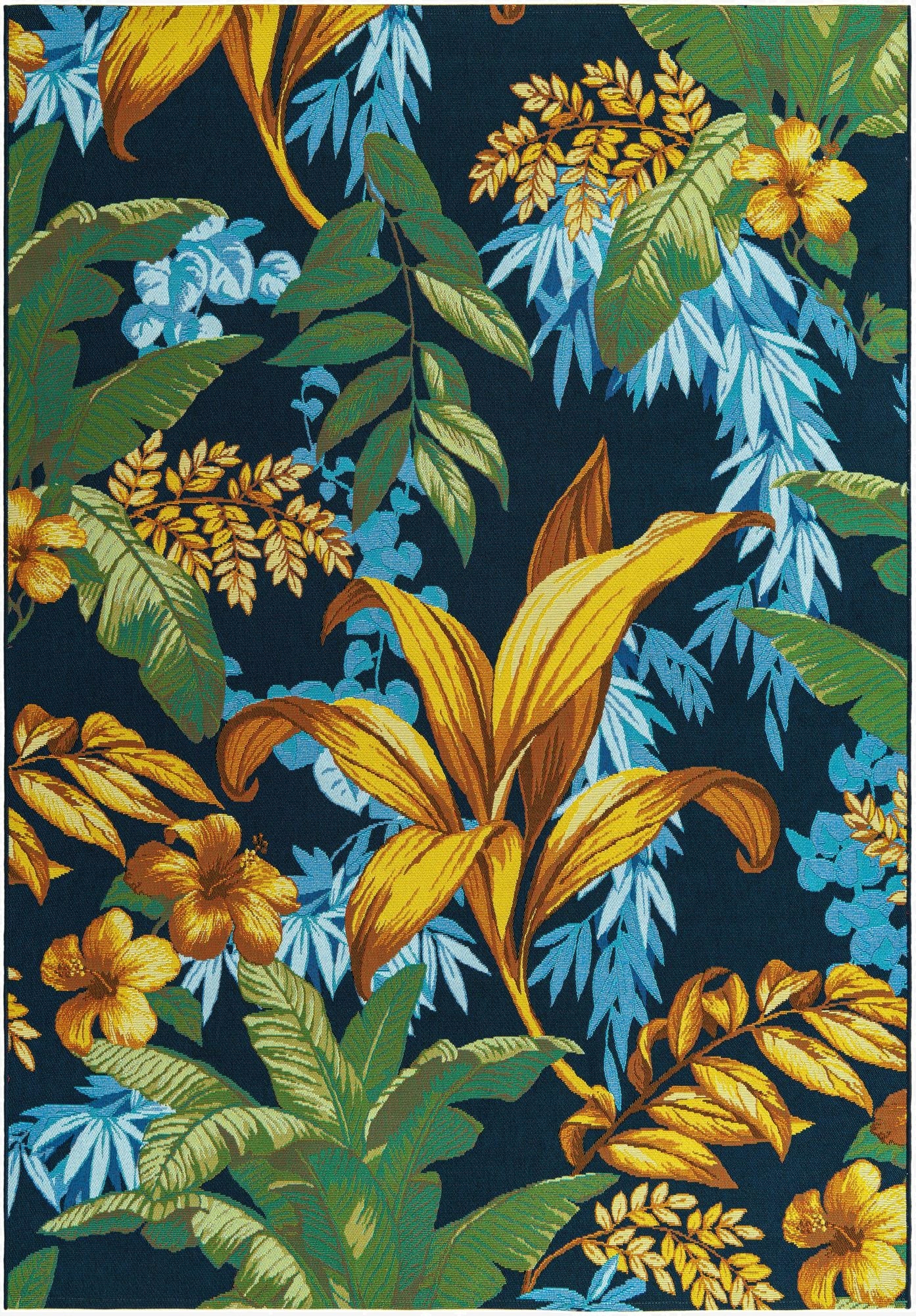 6' x 9'  Washable Botanical Indoor / Outdoor Rug