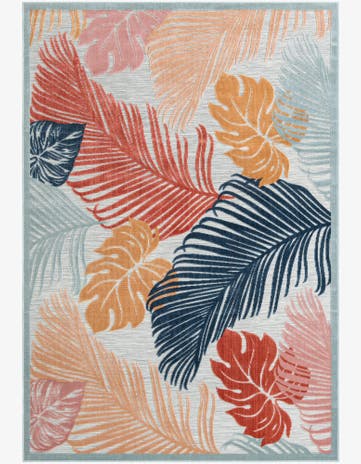 6' 4 x 9' Easy-Clean Botanical Indoor / Outdoor Rug