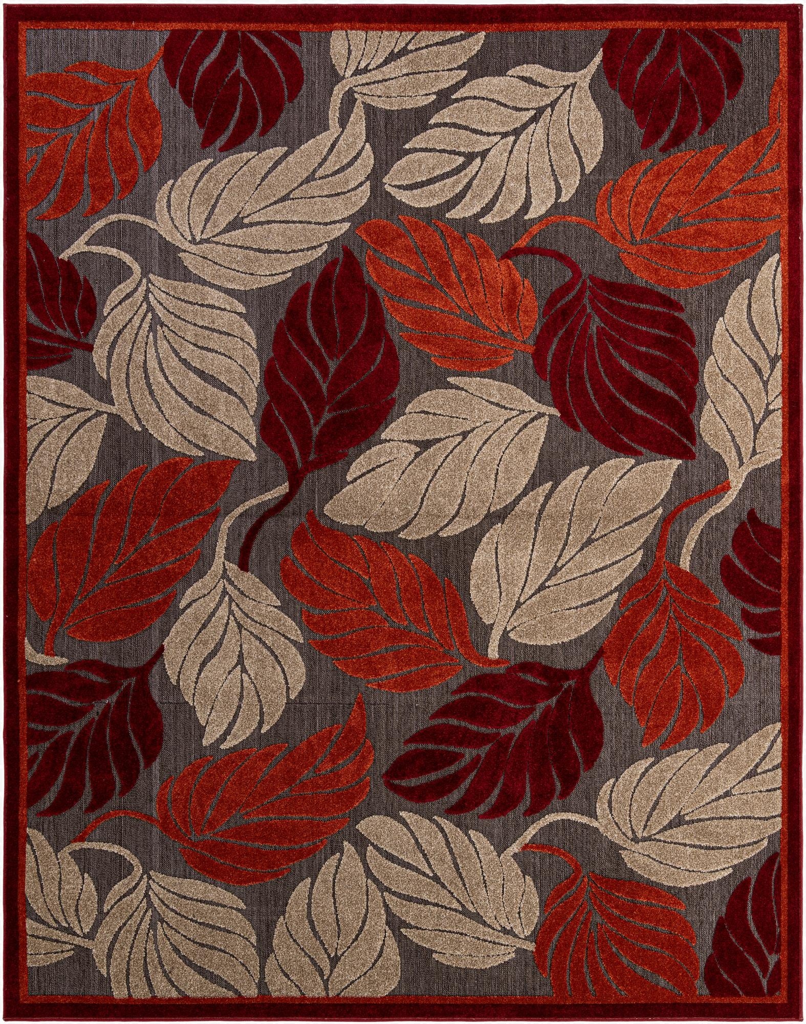 8' x 10'  Washable Botanical Indoor / Outdoor Rug