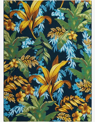 Easy-Clean Botanical Indoor / Outdoor Rug