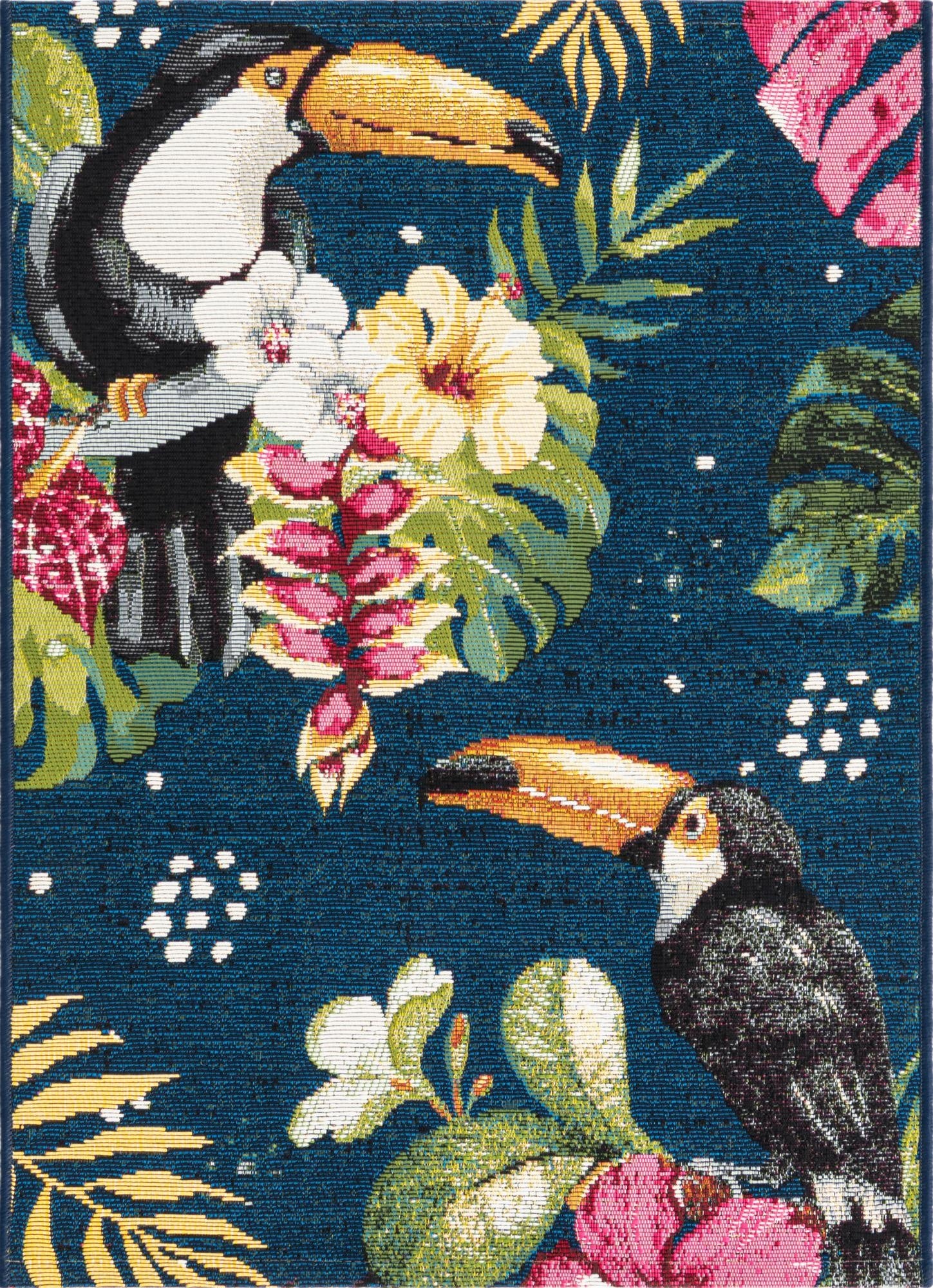 Primary image 2' x 3'  Washable Botanical Indoor / Outdoor Rug