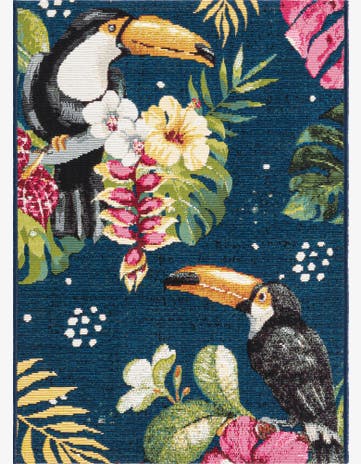 Easy-Clean Botanical Indoor / Outdoor Rug