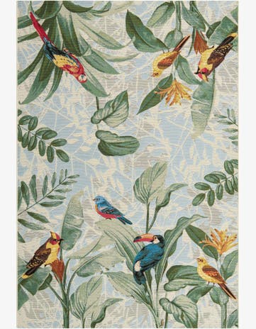 6' x 9' Easy-Clean Botanical Indoor / Outdoor Rug