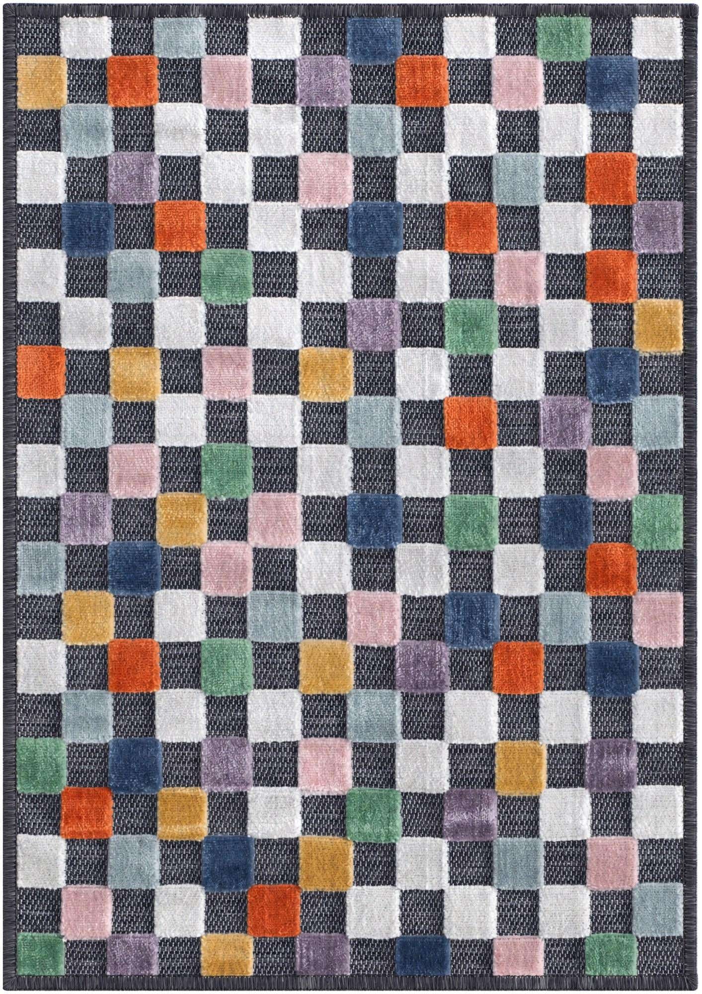 65cm x 95cm Fácil de limpiar Checkered Alfombra Comprar todos los estilos