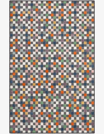 160cm x 245cm Easy-Clean Checkered Indoor / Outdoor Rug
