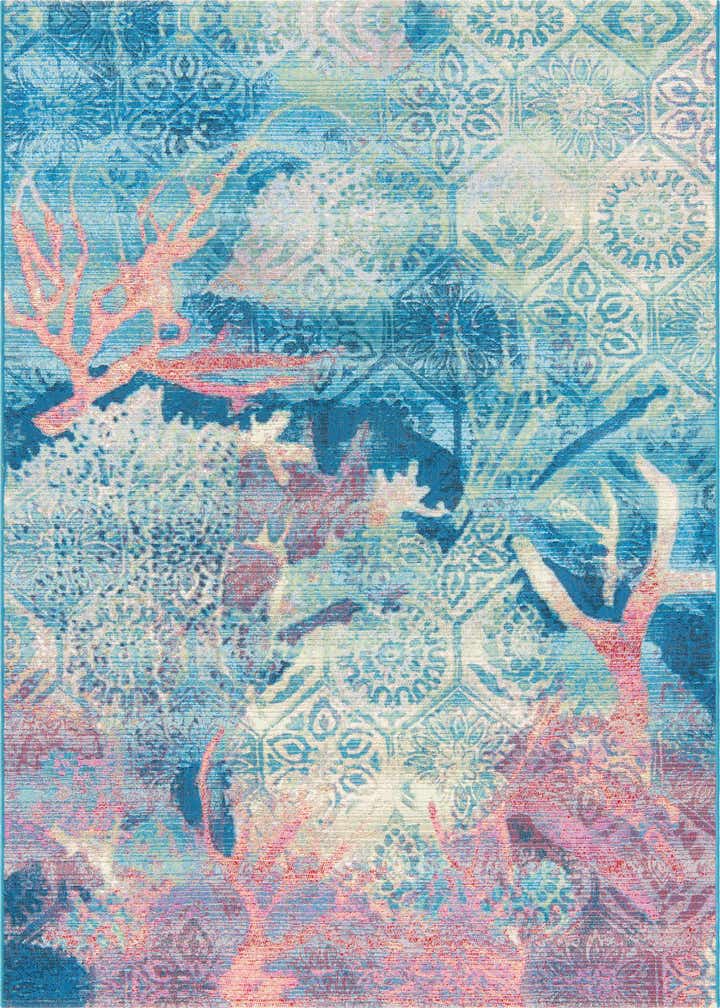 5' 3 x 8' Easy-Clean Coastal Indoor / Outdoor Rug