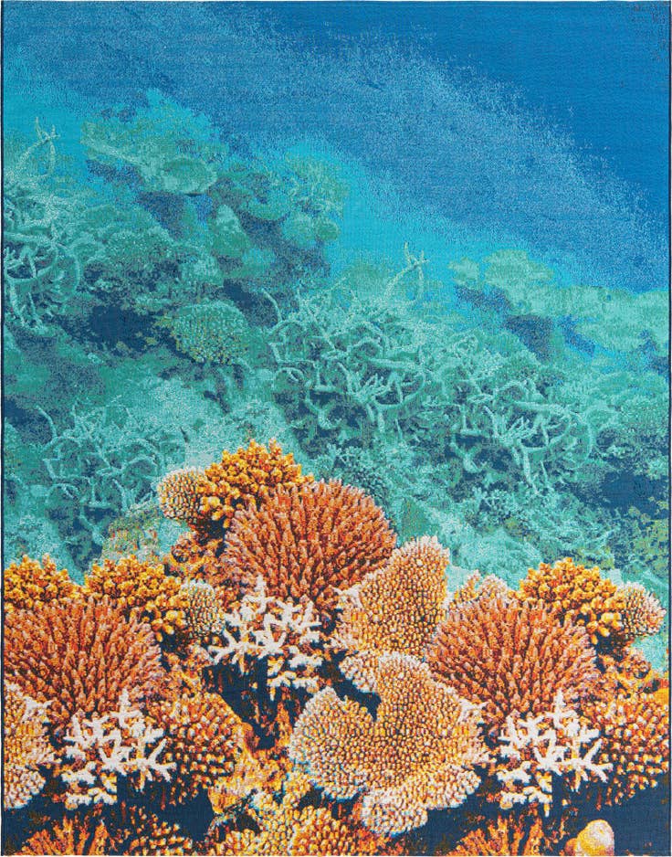 Detail image of 7' 10 x 10' Easy-Clean Coastal Indoor / Outdoor Rug