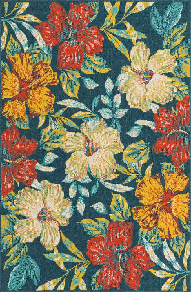 5' 3 x 8' Easy-Clean Coastal Indoor / Outdoor Rug