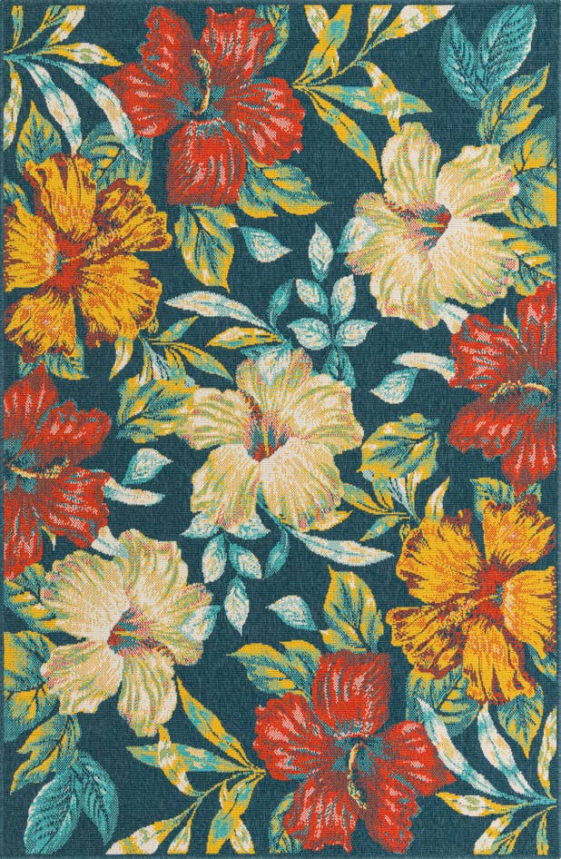 Detail image of 5' 3 x 8' Easy-Clean Coastal Indoor / Outdoor Rug
