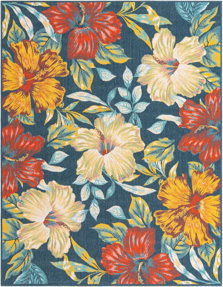 Detail image of 7' 10 x 10' Easy-Clean Coastal Indoor / Outdoor Rug