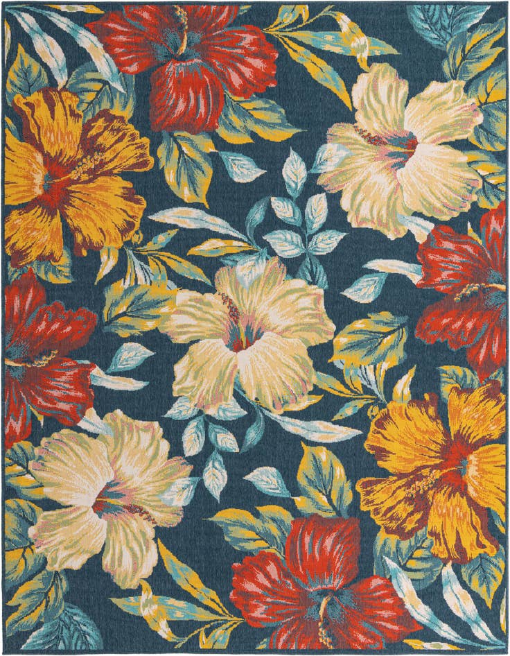 Detail image of 9' x 12' Easy-Clean Coastal Indoor / Outdoor Rug