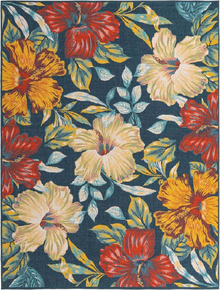 Detail image of 9' x 12' Easy-Clean Coastal Indoor / Outdoor Rug