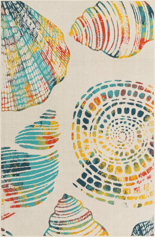 Detail image of 5' 3 x 8' Easy-Clean Coastal Indoor / Outdoor Rug
