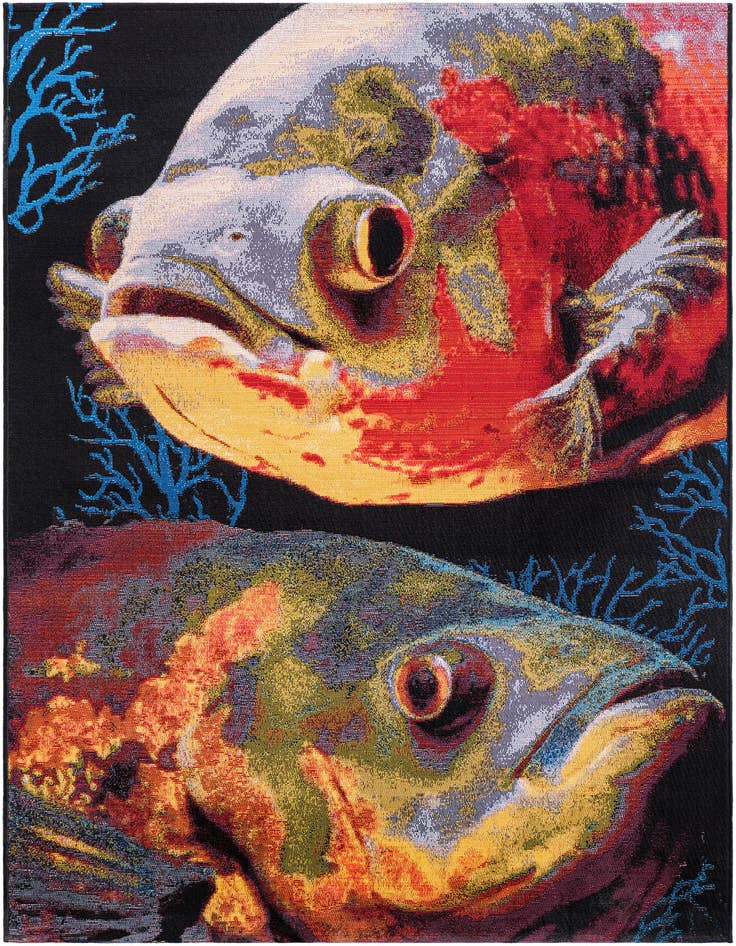 Detail image of 4' x 6' Easy-Clean Coastal Indoor / Outdoor Rug