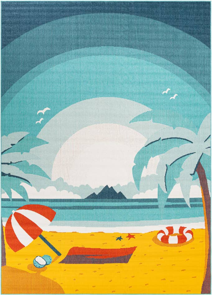 Detail image of 10' x 14' Easy-Clean Coastal Indoor / Outdoor Rug