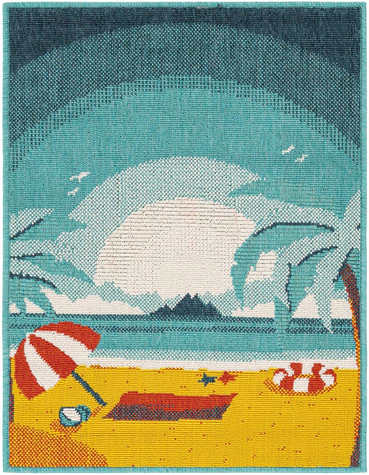 Detail image of 2' x 3' Easy-Clean Coastal Indoor / Outdoor Rug