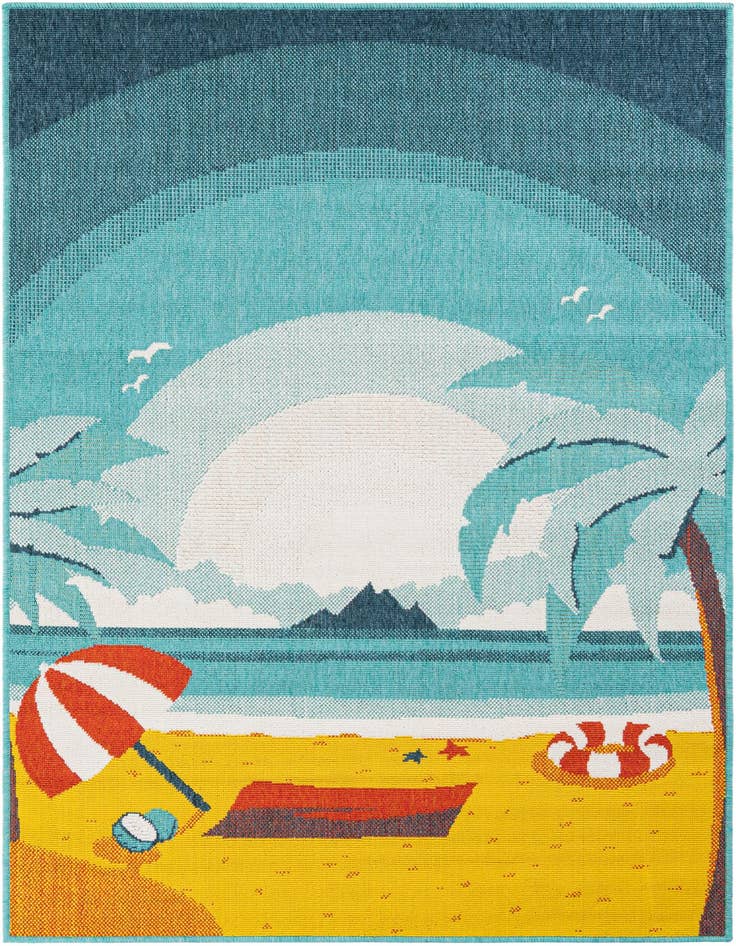 Detail image of 4' x 6' Easy-Clean Coastal Indoor / Outdoor Rug