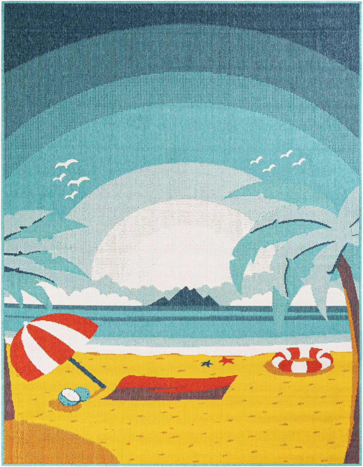 5' x 8' Easy-Clean Coastal Indoor / Outdoor Rug