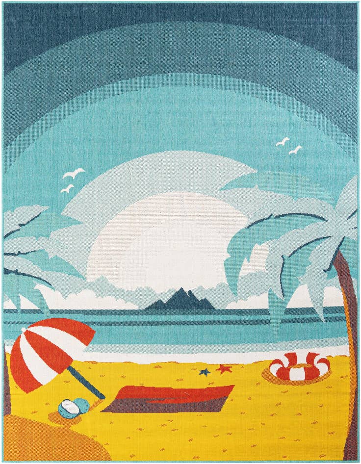 Detail image of 6' x 9' Easy-Clean Coastal Indoor / Outdoor Rug