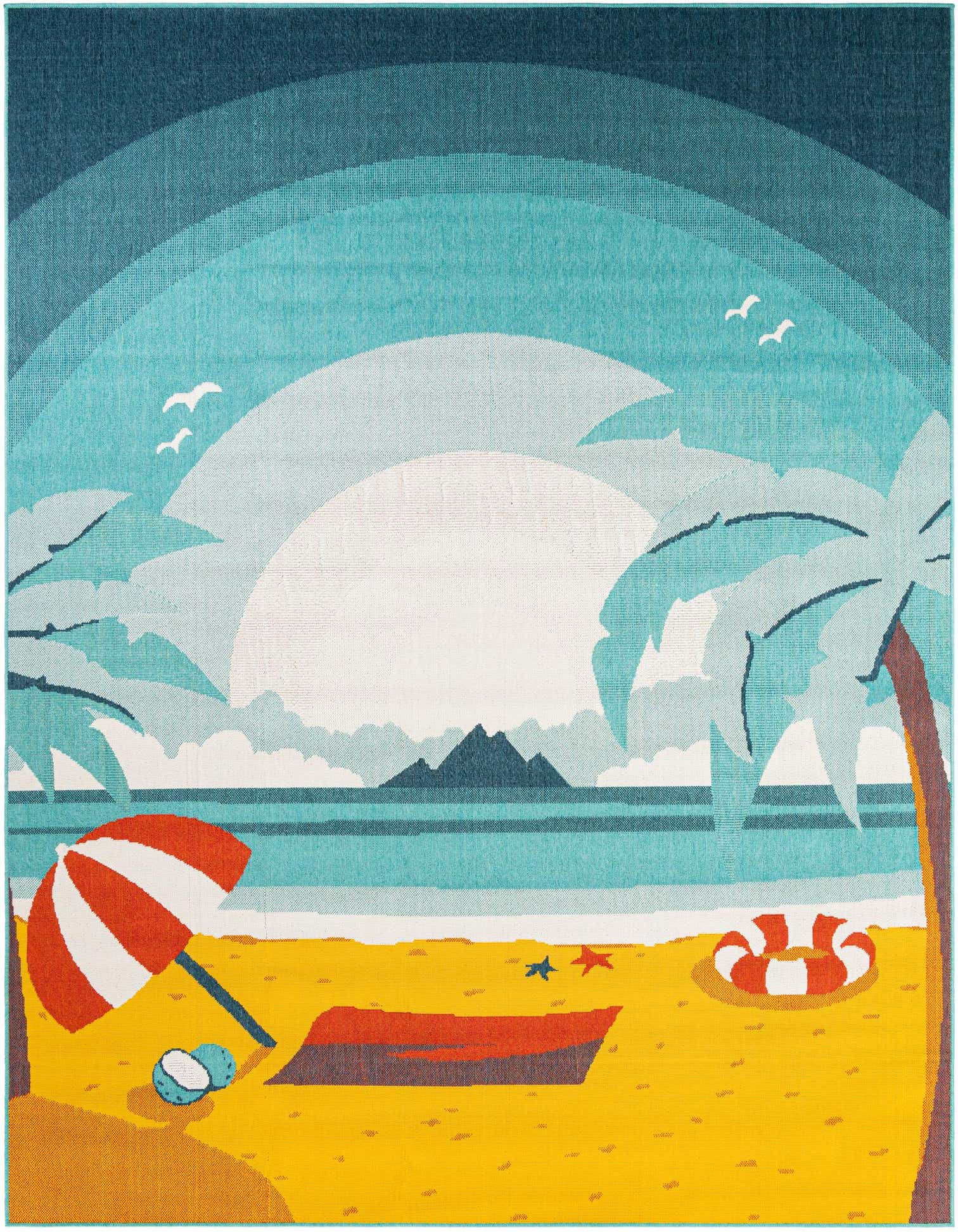 9' x 12' Easy-Clean Coastal Indoor / Outdoor Rug