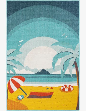 Easy-Clean Coastal Indoor / Outdoor Rug