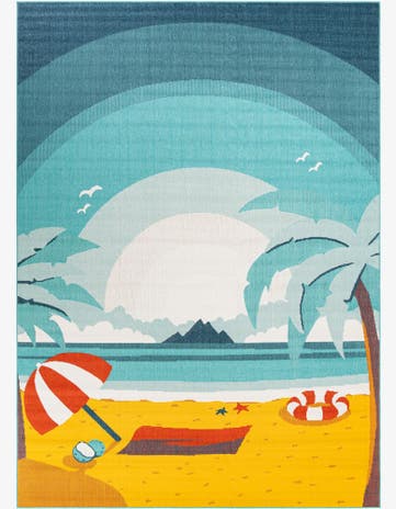 Easy-Clean Coastal Indoor / Outdoor Rug