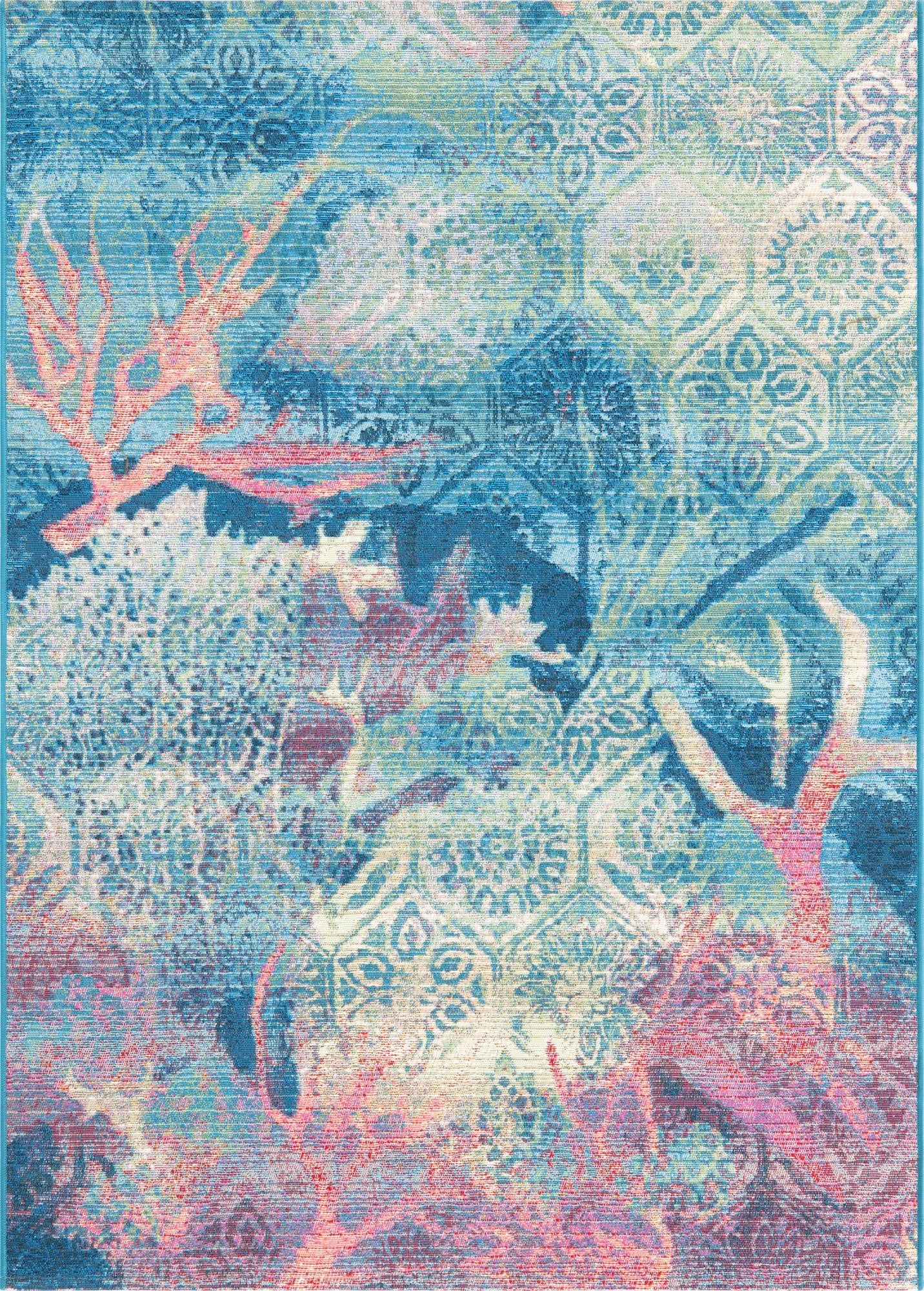 Primary image 4' x 6'  Washable Coastal Indoor / Outdoor Rug