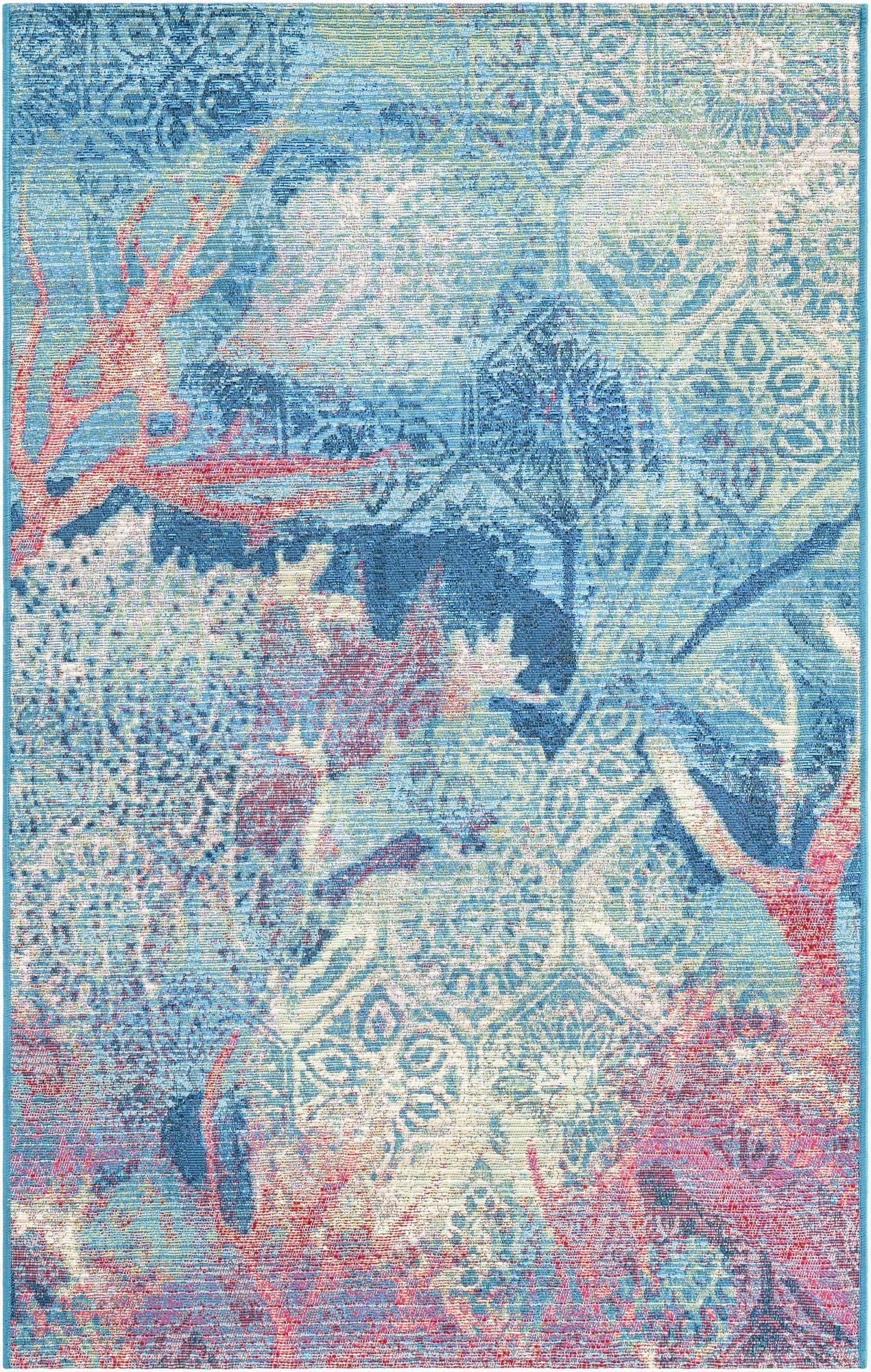 Primary image 3' 3 x 5' 3  Washable Coastal Indoor / Outdoor Rug