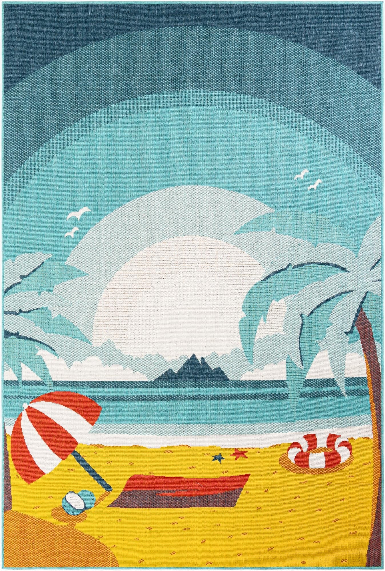 Primary image 6' x 9'  Washable Coastal Indoor / Outdoor Rug