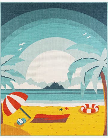 Easy-Clean Coastal Indoor / Outdoor Rug