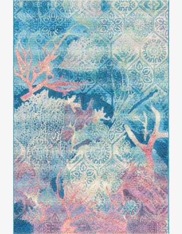 5' 3 x 8' Easy-Clean Coastal Indoor / Outdoor Rug