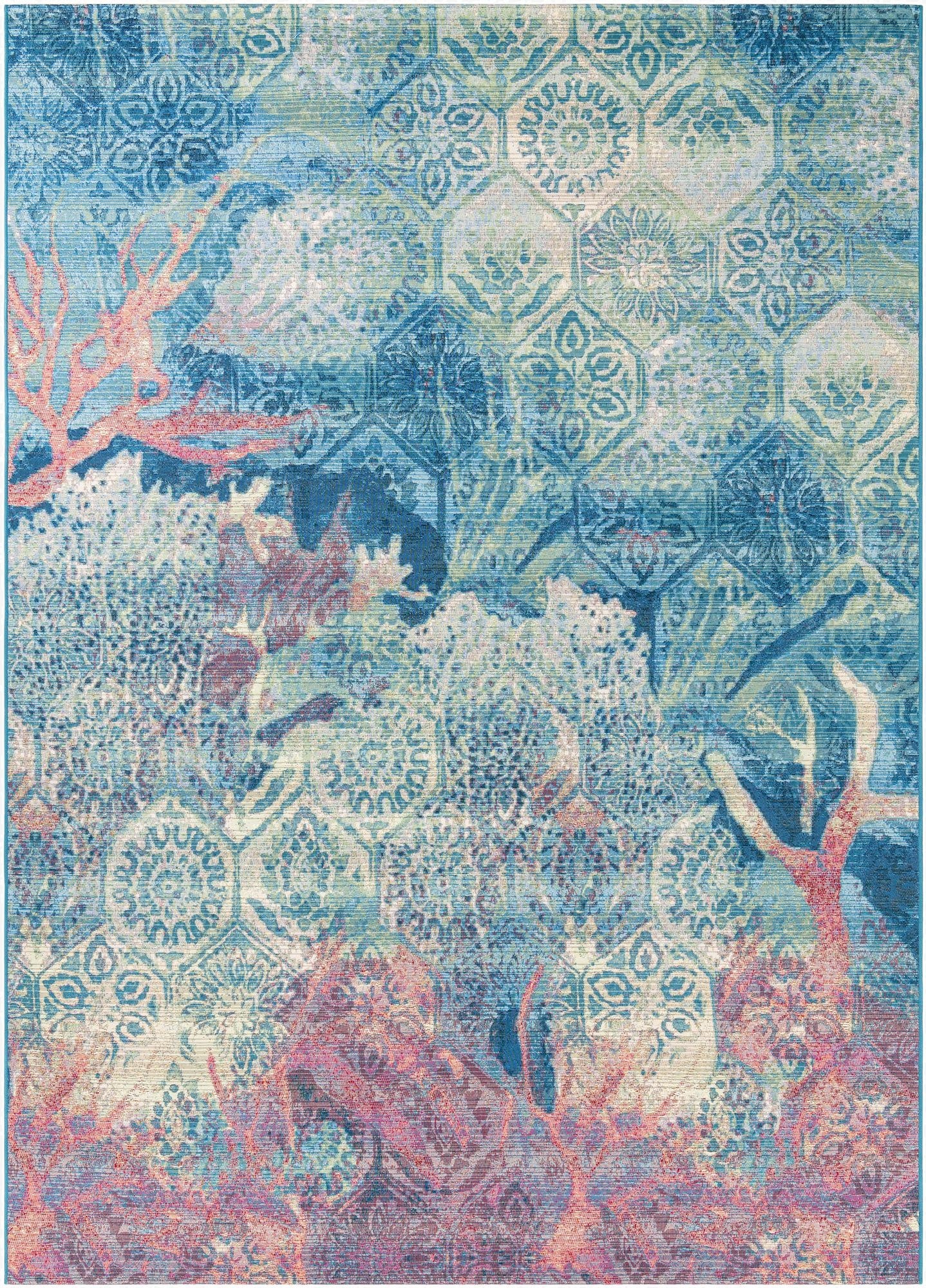 Primary image 7' 10 x 11'  Washable Coastal Indoor / Outdoor Rug